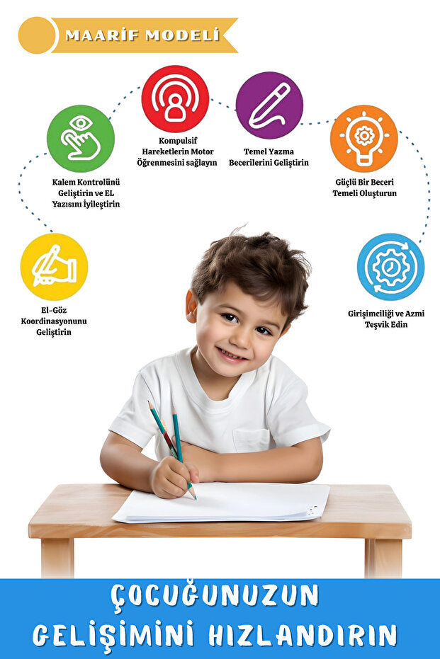 Sayıları ve Çizmeyi Öğreten Oluklu (Kabartmalı) 3’lü Kitap Seti